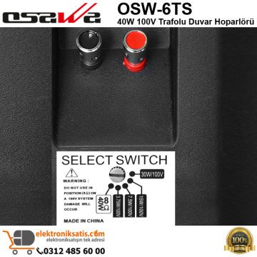 OSAWA OSW-6T Siyah 100V Trafolu Duvar Hoparlörü