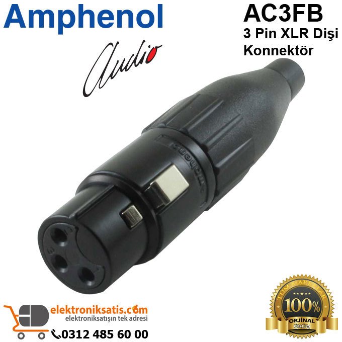 Amphenol AC3FB 3 Pin XLR Dişi Konnektör