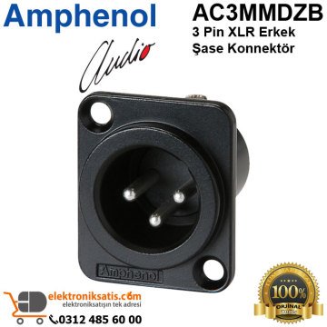 Amphenol AC3MMDZB 3 Pin XLR Erkek Şase Konnektör