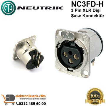 Neutrik NC3FD-H 3 Pin XLR Dişi Şase Konnektör