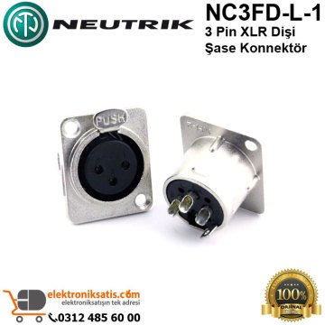 Neutrik NC3FD-L-1 3 Pin XLR Dişi Şase Konnektör