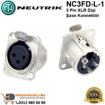 Neutrik NC3FD-L-1 3 Pin XLR Dişi Şase Konnektör