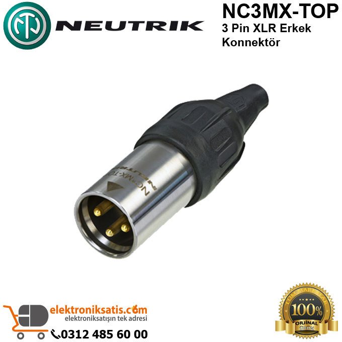 Neutrik NC3MX-TOP 3 Pin XLR Erkek Konnektör