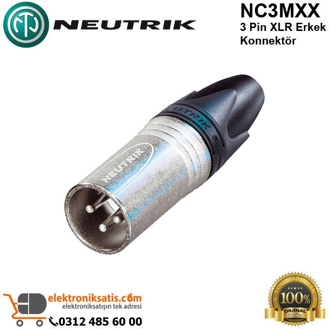 Neutrik NC3MXX 3 Pin XLR Erkek Konnektör