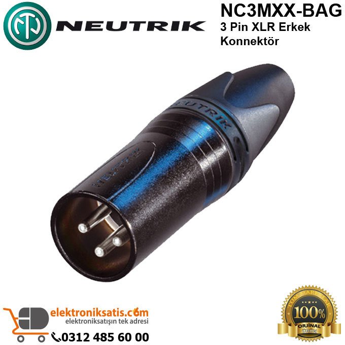 Neutrik NC3MXX-BAG 3 Pin XLR Erkek Konnektör