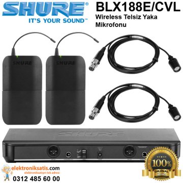 Shure BLX188E/CVL Wireless Telsiz Yaka Mikrofonu