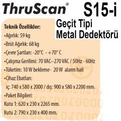 ThruScan S15-i Geçit Tipi Metal Dedektörü