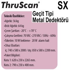ThruScan SX Geçit Tipi Metal Dedektörü