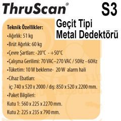 ThruScan S3 Geçit Tipi Metal Dedektörü