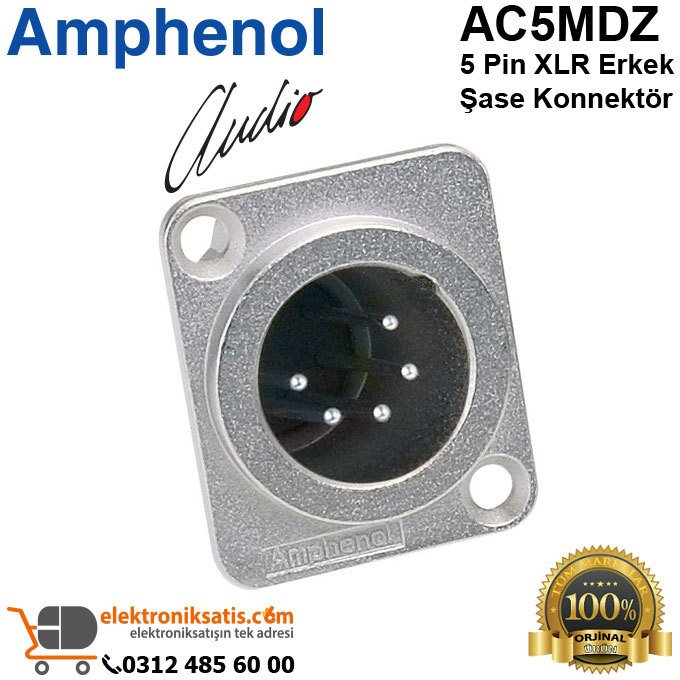Amphenol AC5MDZ 5 Pin XLR Erkek Şase Konnektör