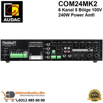 AUDAC COM24MK2 6 Kanal 5 Bölge 100V 240W Power Amfi