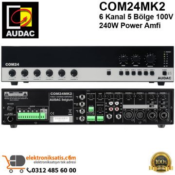 AUDAC COM24MK2 6 Kanal 5 Bölge 100V 240W Power Amfi