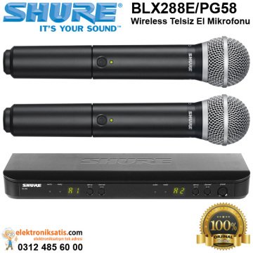 Shure BLX288E/PG58 Wireless Telsiz Çift El Mikrofonu
