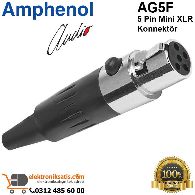 Amphenol AG5F 5 Pin Mini XLR Dişi Konnektör