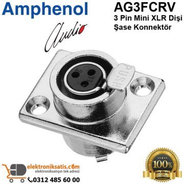 Amphenol AG3FCRV 3 Pin Mini XLR Dişi Şase Konnektör