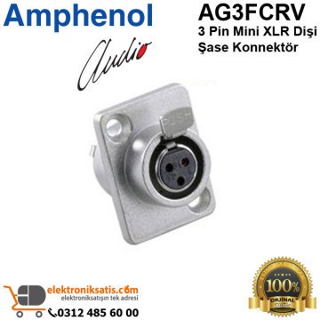 Amphenol AG3FCRV 3 Pin Mini XLR Dişi Şase Konnektör