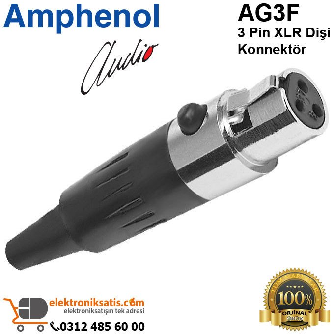 Amphenol AG3F 3 Pin Mini XLR Dişi Konnektör