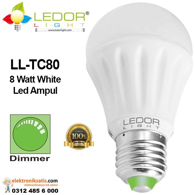 Ledor Light LL-TC80-8 Watt White Led Ampul