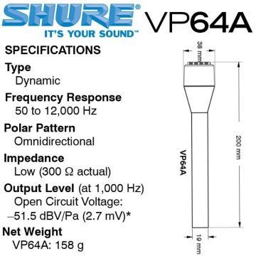 Shure VP64A Röportaj Mikrofonu