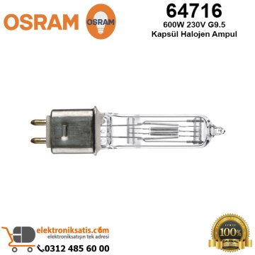 Osram 64716 600 Watt 240 Volt G9.5 Kapsül Halojen Ampul