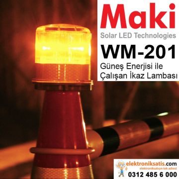 Maki WM-201 Güneş Enerjisi ile Çalışan Turuncu ikaz Lambası