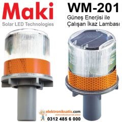 Maki WM-201 Güneş Enerjisi ile Çalışan Turuncu ikaz Lambası