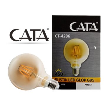 Cata 6 Watt G95 Glop Rustik Led Ampul CT-4286