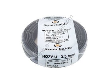 NYA 2.5 mm Öznur Kablo Siyah 100 Metre H07V-U, H07V-R