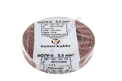 NYA 2.5 mm Öznur Kablo Kahverengi 100 Metre H07V-U, H07V-R