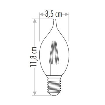 Cata CT-4062 4W Günışığı Edison Led Kıvrık Buji Filament Ampul