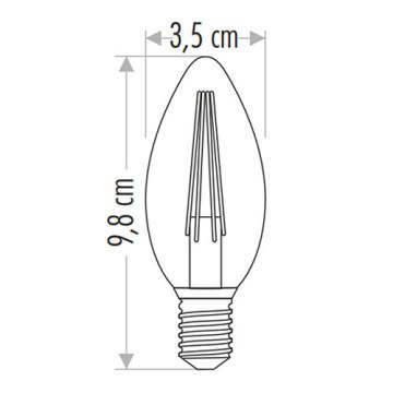 Cata CT-4066 4W Günışığı Edison Led Düz Buji Filament Ampul