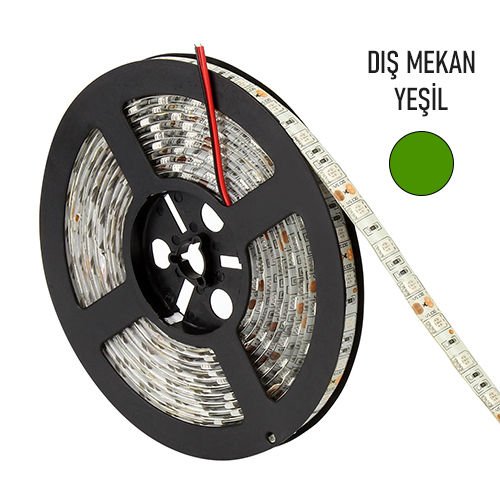 Dış Mekan Şerit Led Cata 12V Yeşil 5 Metre Paket CT4490