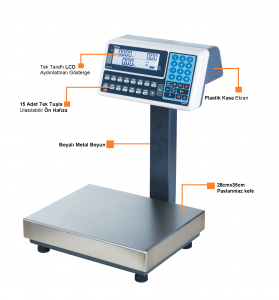 Fiyat Hesaplayan Çift Ekran 30-60-120 Kg Baskül  Akülü Lcd Ekran