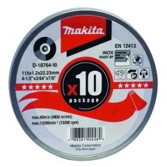 Makita D-18764-10 Düz Flex İnox Kesme Taşı 115x1.2mm