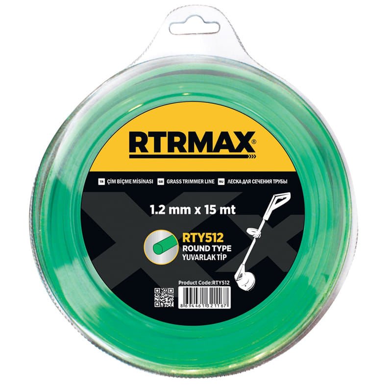 RTRMAX RTY516 1.6mmx15m Tırpan Misinası Yeşil Yuvarlak, 180 Adet