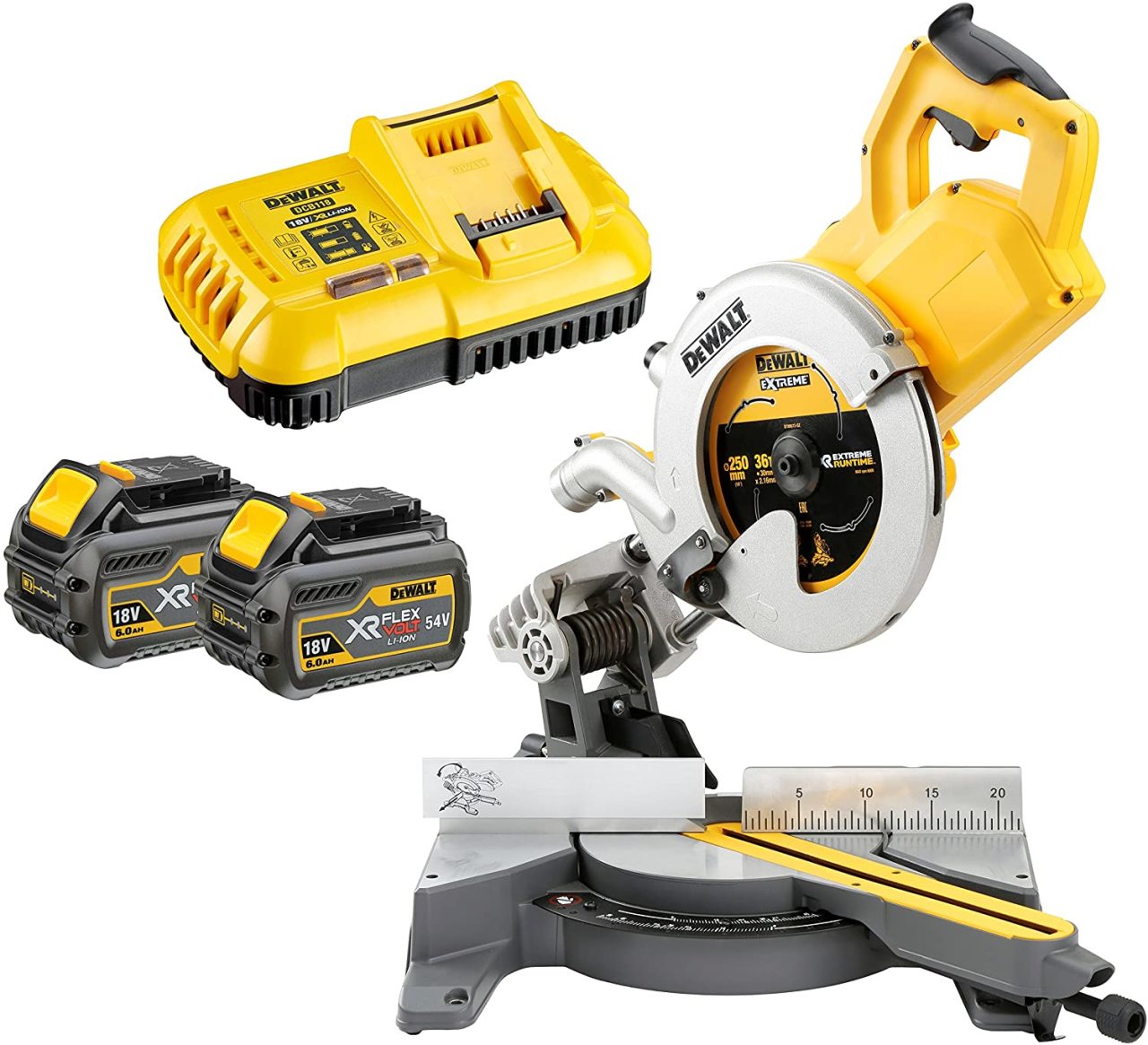 Dewalt DCS778T2 54V 216mm XR FlexV Kömürsüz Çift Akülü Gönye Testere