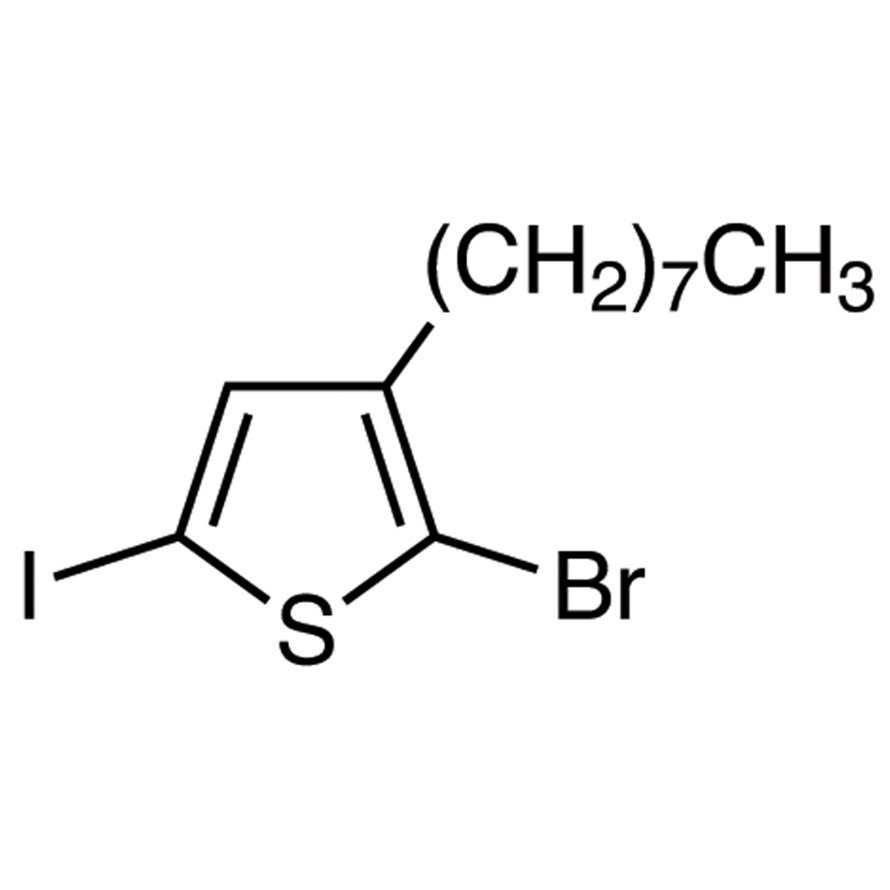 2-Bromo-5-iodo-3-n-octylthiophene (stabilized with Copper chip) >96.0%(GC) - CAS 1085181-82-3