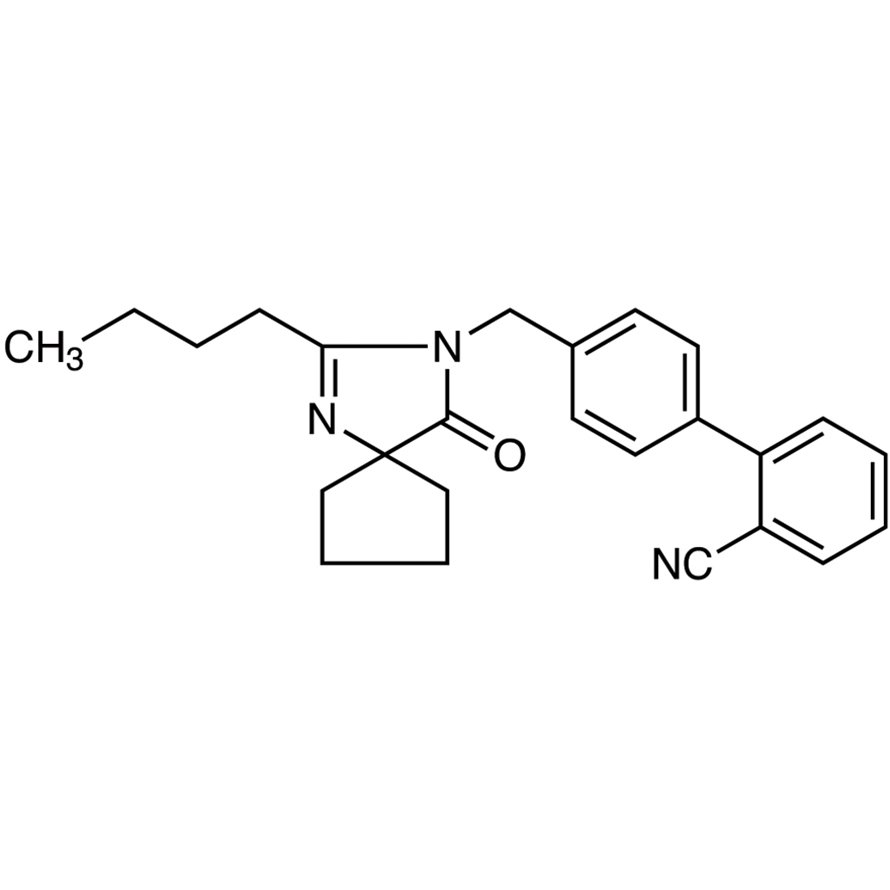 2-Butyl-3-[[2'-cyano-[1,1'-biphenyl]-4-yl]methyl]-1,3-diazaspiro[4,4]non-1-en-4-one >97.0%(N) - CAS 138401-24-8