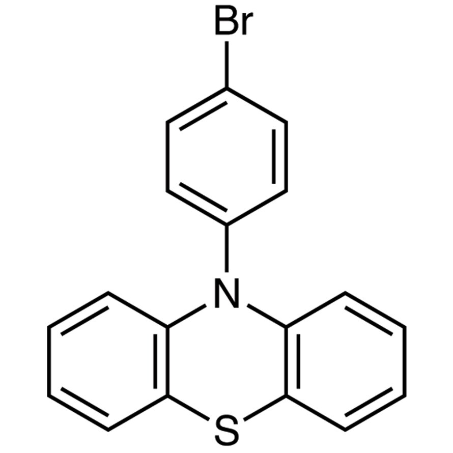 10-(4-Bromophenyl)phenothiazine (contains 10% 10-(4-Iodophenyl)phenothiazine at maximum) >90.0%(GC) - CAS 63524-03-8