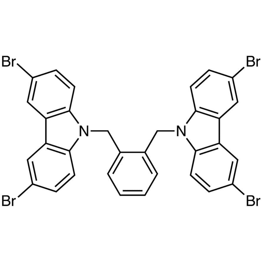 1,2-Bis[(3,6-dibromo-9H-carbazol-9-yl)methyl]benzene >98.0%(HPLC) - CAS 222166-46-3