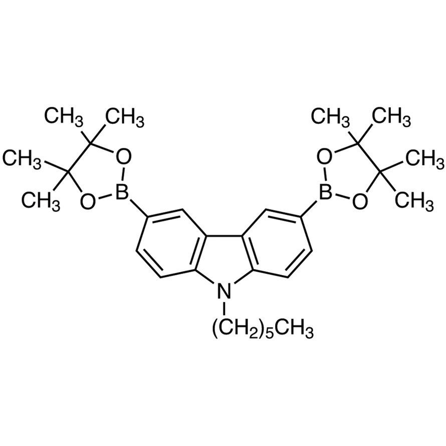 9-Hexyl-3,6-bis(4,4,5,5-tetramethyl-1,3,2-dioxaborolan-2-yl)-9H-carbazole >98.0%(HPLC)(N) - CAS 628336-95-8