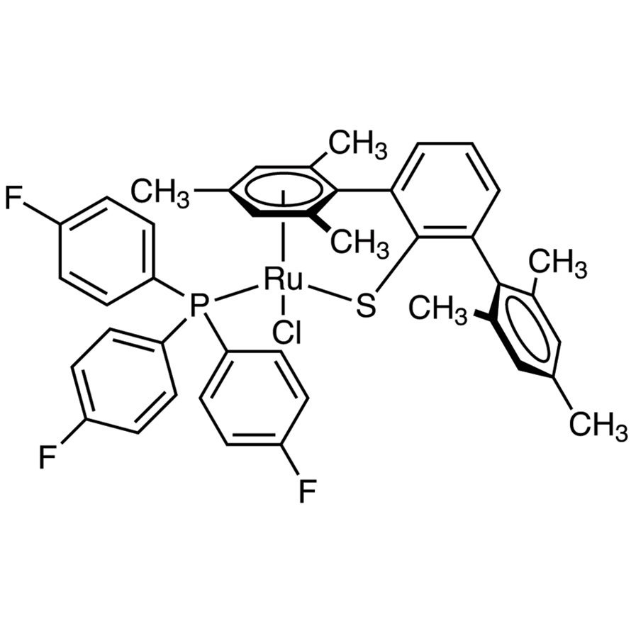 Chloro[(1,2,3,4,5,6-η)-2,2'',4,4'',6,6''-hexamethyl[1,1':3',1''-terphenyl]-2'-thiolato-κS][tris(4-fluorophenyl)phosphine-κP]ruthenium(II)  - CAS 1420299-84-8