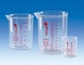 Beher Plastik Kırmızı Taksimatlı, Şeffaf (Pmp)   500 ml