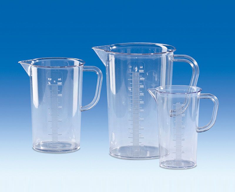Beher-Kulplu, Plastik (San) Şeffaf, Taksimatlı, Baskılı   250 ml