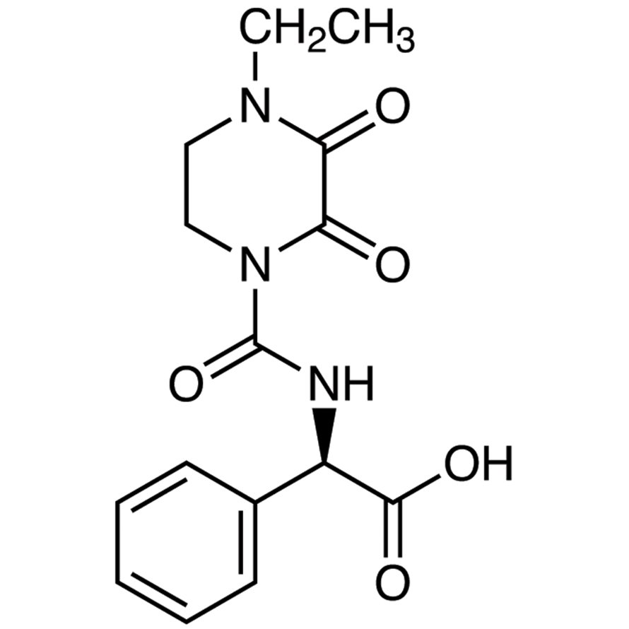 (R)-(-)-α-[[(4-Ethyl-2,3-dioxo-1-piperazinyl)carbonyl]amino]benzeneacetic Acid >98.0%(T)(HPLC) - CAS 63422-71-9