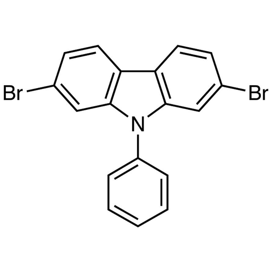 2,7-Dibromo-9-phenylcarbazole >98.0%(GC) - CAS 444796-09-2