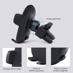 Aukey HdC48Bk 360 Derece Tüm Ci̇hazlarla Uyumlu Araç İçi̇ Telefon Tutucu Kolay Ki̇li̇tleme/Bırakma