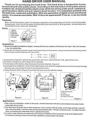 Xinda GSQ150 El Kurutma Makinesi Plastik Gövdeli Ekonomik