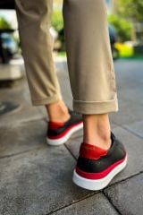 CH979 - Santoni GBT Spor Erkek Ayakkabı SIYAH/KIRMIZI