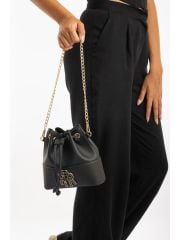 Remuse Büzgülü Model Si̇yah Kadın Omuz Çantası